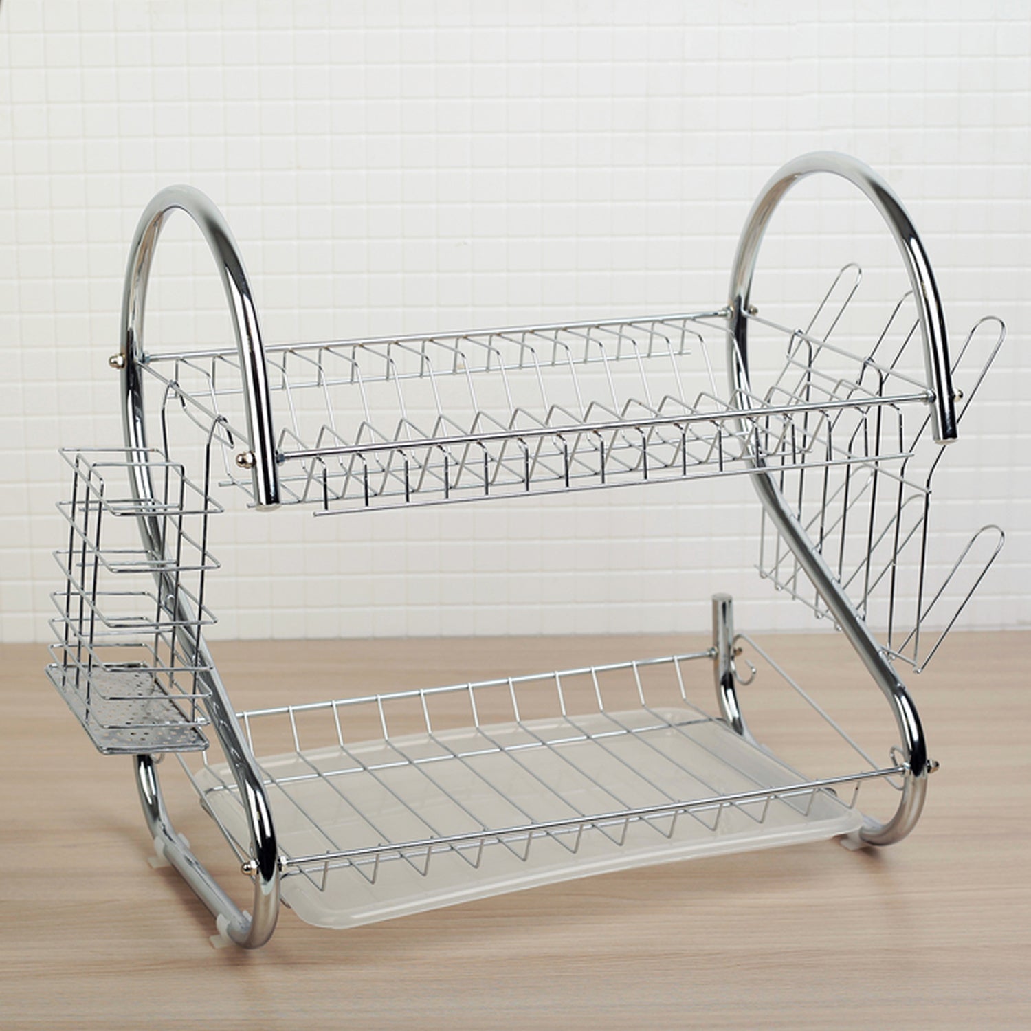 7668 Stainless Steel Drain Bowl Storage Rack Holder Plate Dish Cutlery Cup Rack with Tray Kitchen Shelf Stand DeoDap 7668 Stainless Steel Drain Bowl Storage Rack Holder Plate Dish Cutlery Cup Rack with Tray Kitchen Shelf Stand DeoDap